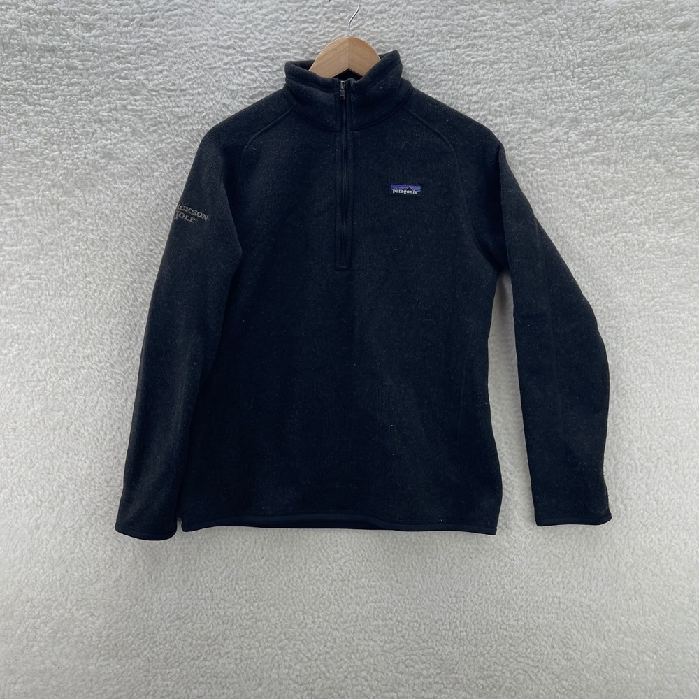 Patagonia Fleece Jacket Womens S Black Better Sweater 1/4 Zip Outdoor Gorp 25617
